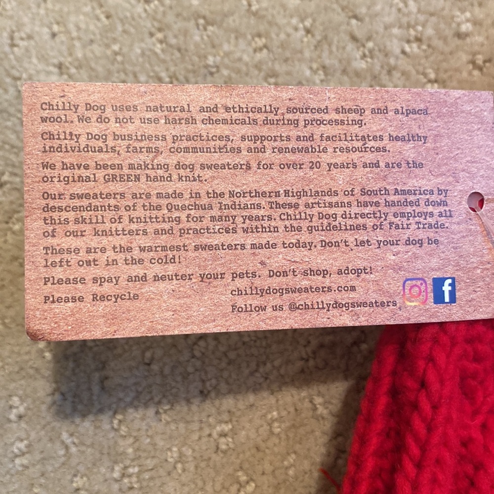 Chilly Dog Hand Knit Dog Vest - Picture 5 of 8